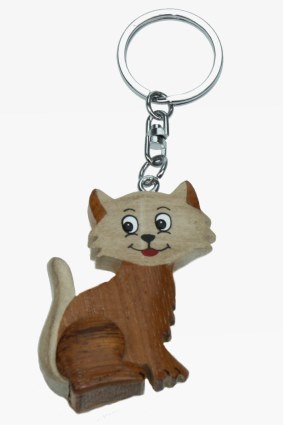 Wooden keychain cat (6)