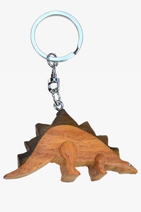Wooden keychain stegosaurus (6)