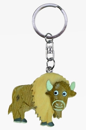 Wooden keychain bison (6)