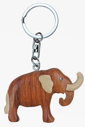 Wooden keychain mammoth (6)