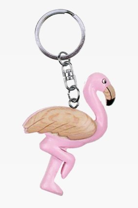 Wooden keychain flamingo (6)