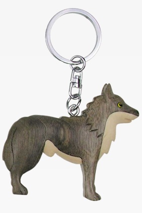 Wooden keychain wolf (6)