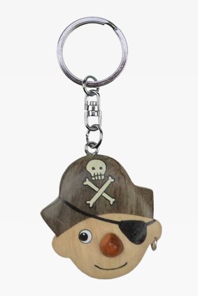 Wooden keychain pirate head (6)