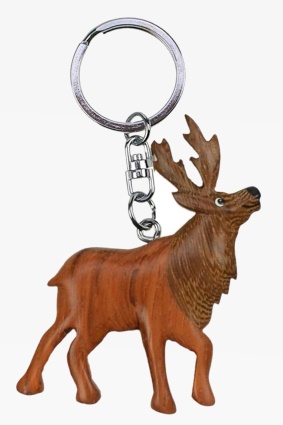Wooden keychain red deer (6)