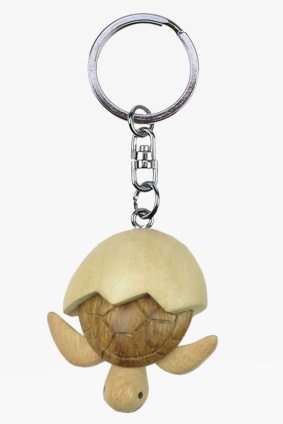 Wooden keychain sea turtle in egg (6)