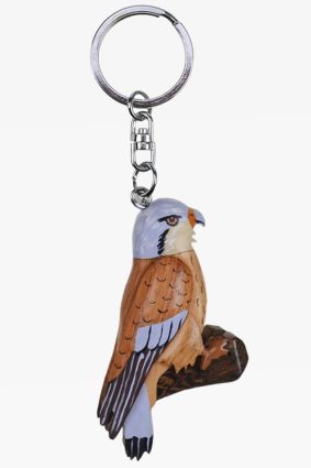 Wooden keychain sparrow hawk (6)