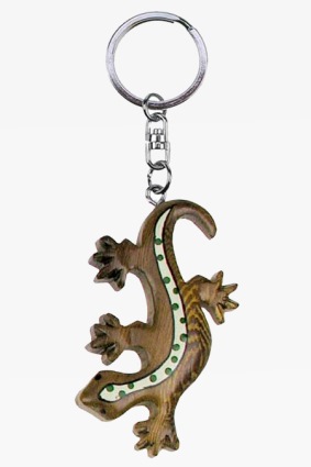 Wooden keychain lizard (6)