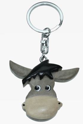Wooden keychain donkey head (6)