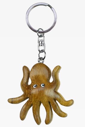 Wooden keychain octopus (6)