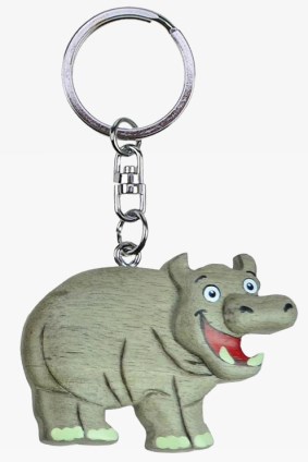 Wooden keychain hippo (6)