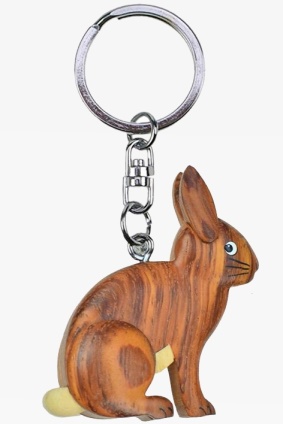 Wooden keychain brown rabbit (6)