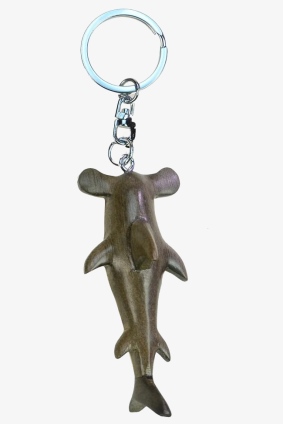 Wooden keychain hammerhead shark