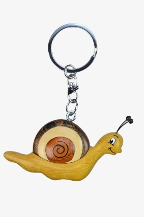 Wooden keychain snail (6)