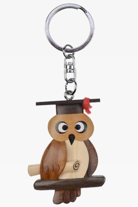 Wooden keychain doctor owl (6)