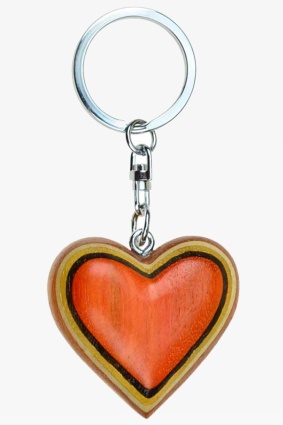 Wooden keychain heart (6)