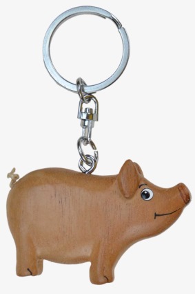 Wooden keychain pig (6)