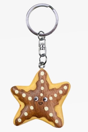 Wooden keychain starfish (6)