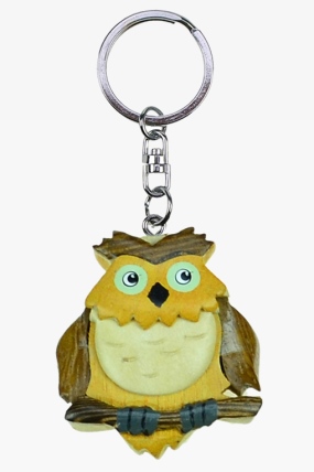 Wooden keychain eagle owl (6)