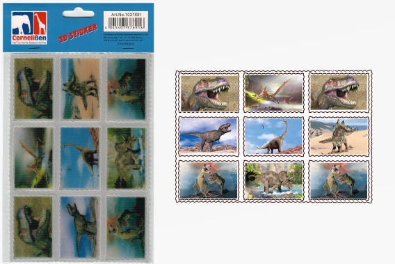 3D Sticker Dinosaurier 9er Set (25)