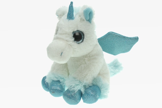 Plush unicorn white/blue h 20 cm (6)